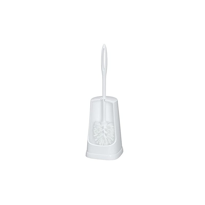 WENKO 19607100 Portascopino per WC Simple bianco, Materiale plastico, 12