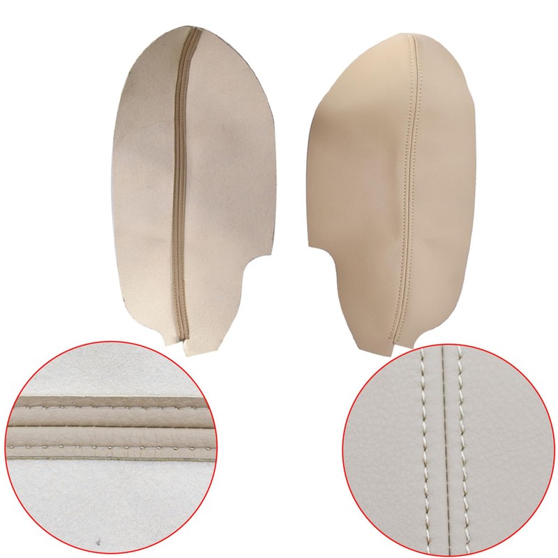 marddpair Beige Leather Door Panel Insert Cards Cover Synthetic Padded