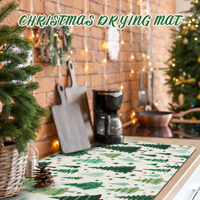 Tinideya Winter Dish Drying Mat for Kitchen Counter 12 x
