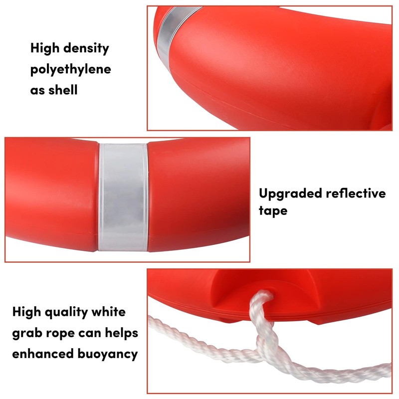 Life Ring Buoy Boat Safety Throw Ring with Water Floating