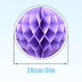 Hocansen 8 PCS Paper Honeycomb Balls Decoration 8inch Honeycomb Flower Balls Party Decoration Tissue Pom Poms Ball Hanging Flower Balls for Wedding, BirthdayHome Decor (FWQ/Light Purple)