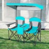 Portable Folding Camping Canopy Chair with Cup Holder Outdoor FurnitureColor: