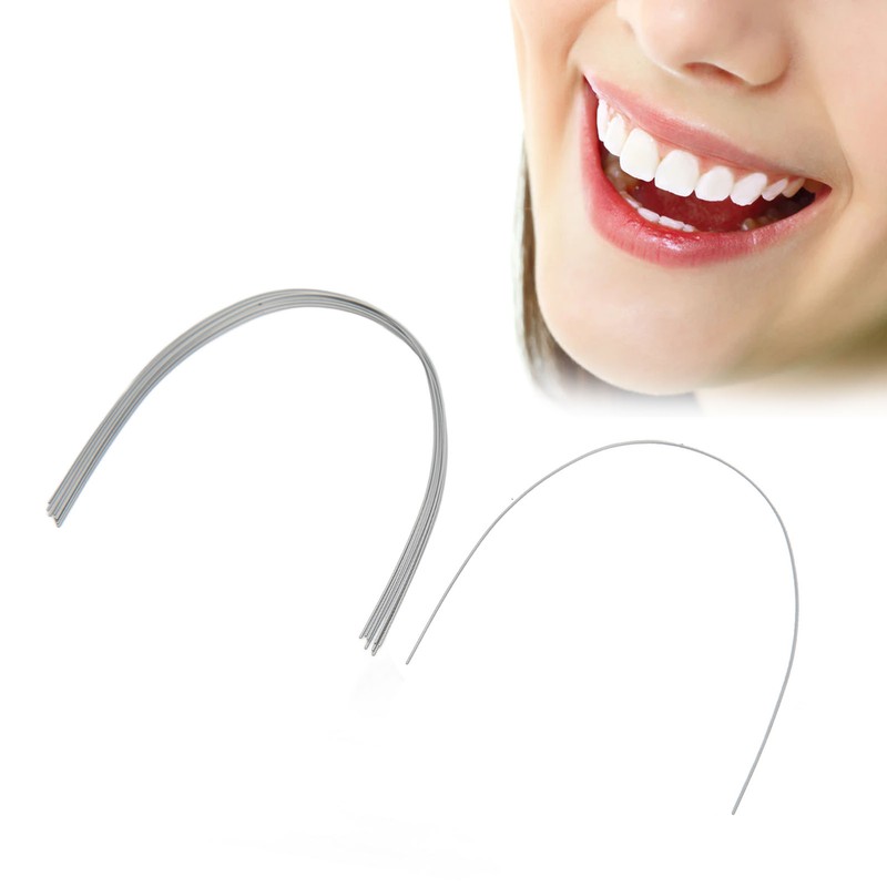 50pcs Teeth Nickel Titanium Wire Square Elasticity Medical Metal Orthodontics