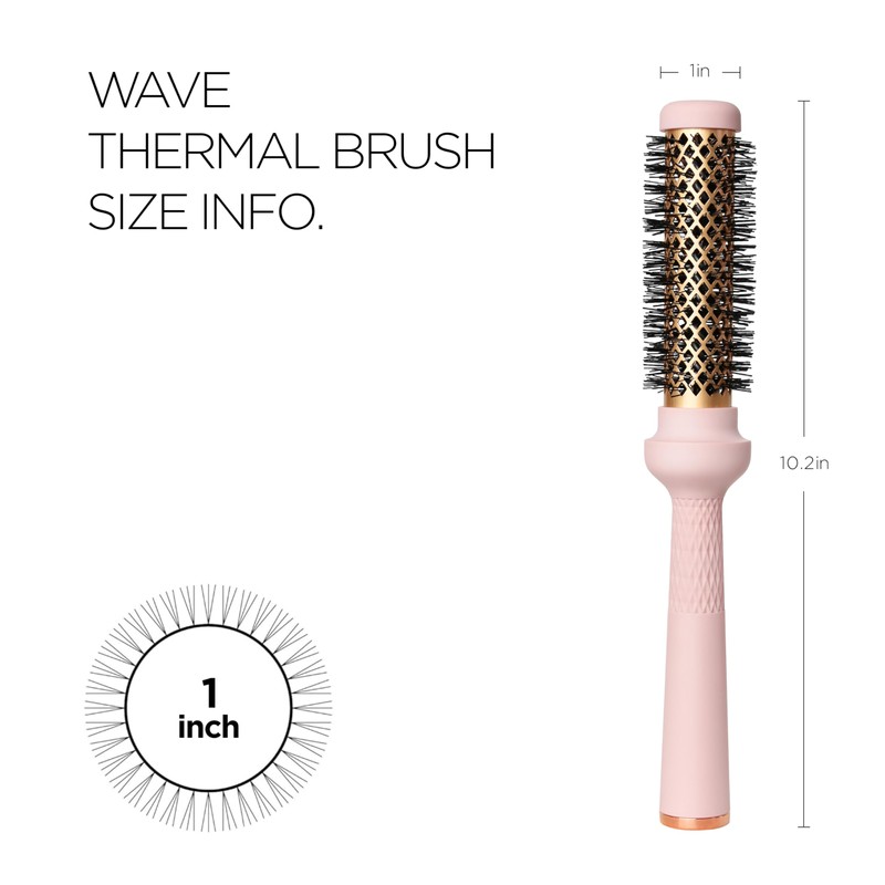 F3 systems, Magic Curling Round Brush (Wavy 1 Inch), Non-electronic,
