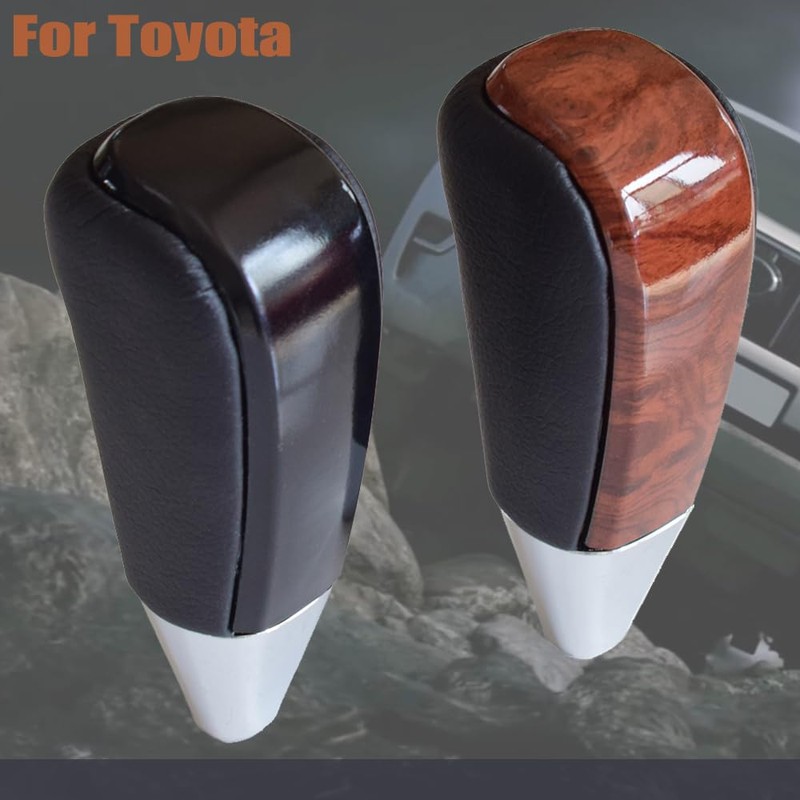 Kakulkomen Automatic Leather Wood Gear Shift Knob for Toyota Land