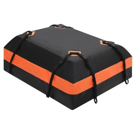 15 Cu Ft Car Rooftop Cargo Bag - Waterproof Heavy-Duty Roof Cargo Carrier with Anti-Slip Mat, Lock & Door Hooks, Universal Fit for Vehicles with/Without Roof Rack - Camping Approved