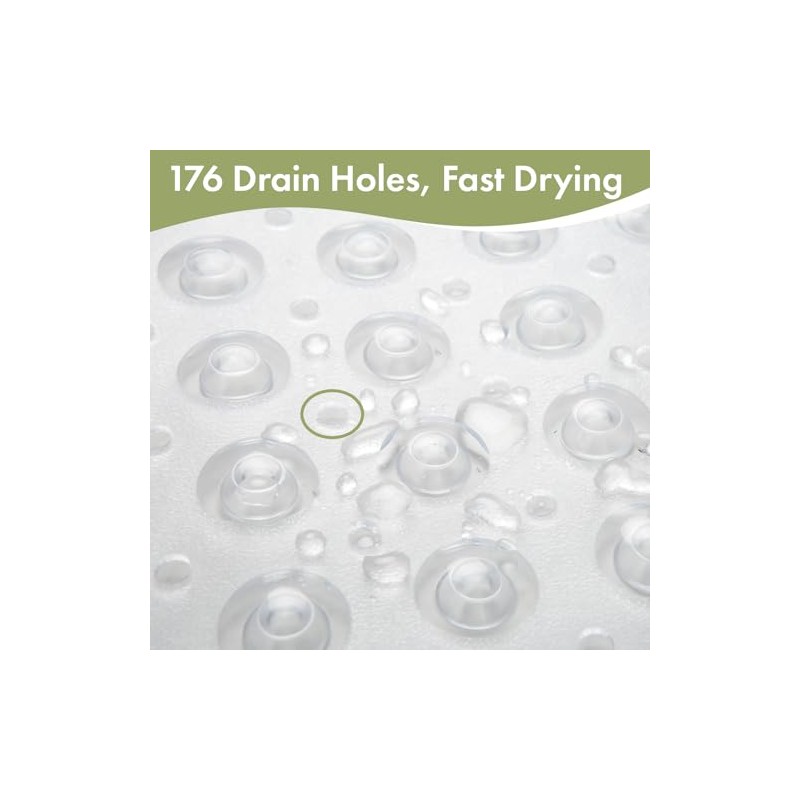 AmazerBath Non-Slip Shower Mat with Suction Cups & Drain Holes