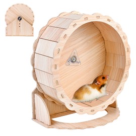 Nizirioo Hamster Wheel, 26 cm Running Wheel, Hamster, Quiet Hamster Toy, Wooden Wheel, Funny Hamster Wheel, Silent Hamster Wheel for Hamsters, Gerbils, Mice, Chinchillas or Other Small Animals