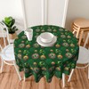 St Patricks Day Tablecloth 60 Inch Green Clover Shamrock Hat