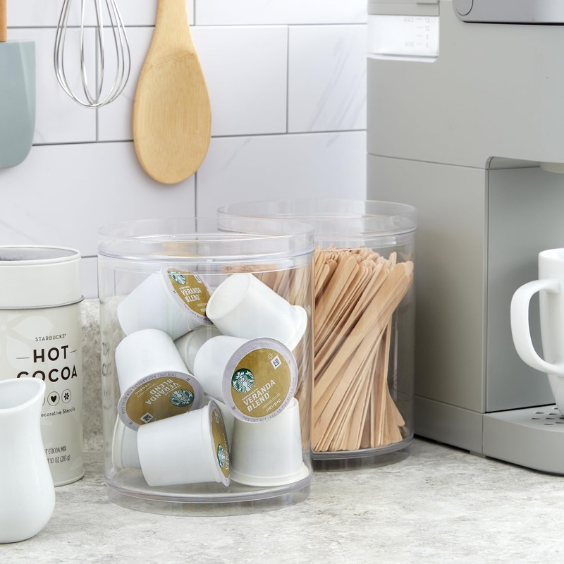 STORi Bella Tall Scrunchie Holder | Stackable Clear Plastic Container