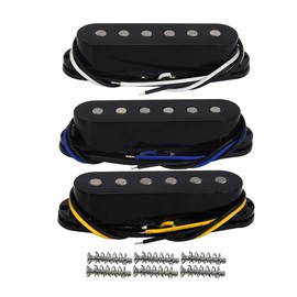 FLEOR Alnico 5 ST Pickup Single Coil Pickups Guitar Neck/Middle/Bridge Pickup Black for ST SQ Electric Guitar