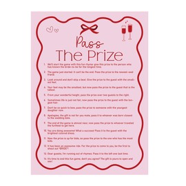 Bridal Bachelorette Game Bundle,Pass the Prize Rhyme Game Cards 8x11 Inch, Bachelorette Engagement Party Games for Guests,Fun for Bride Tribe & Wedding Shower-WG01