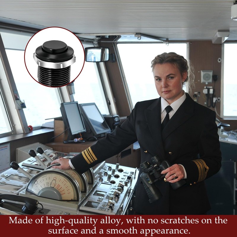 6Pcs 12MM Black Metal Push Button Switch - Self-Locking &