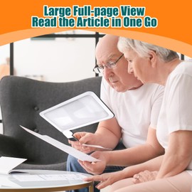 Magnifying Glass with Light - 5X Magnifier for Reading 48LED Cold & Warm Light with 3 Modes - Lighted Magnifying Glass for Reading, Foldable Handheld Large Magnifiers for Seniors