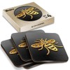 4 x Square Coasters - 3D Manchester Bee Logo Cork