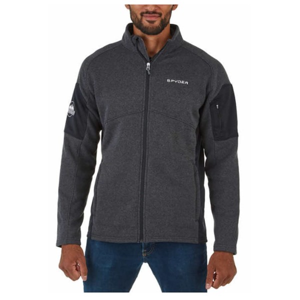 Spyder Men's Empire Full Zip Jacket, Gray/Black, Medium