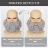 Yan Dream Short Grey Curly Fake Beard for Men Classic
