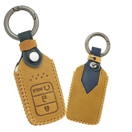 ontto 3 button Alloy Car Key fob Cover Fit for Honda Accord Civic CR-V CRV Crider Crosstour Insight Pilot Passport Spirior Smart Key case keyring Shell Key holder bag keychain Accessories Brown A