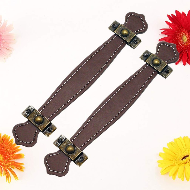 HEALLILY Leather Furiture Handle Trunk Pull Handle Luggage Strap Replacement