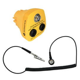 BERNSTEIN ESD Grounding Cable 1 MOhm, 1800 mm, 1 Push Button 10 mm and Banana Plug, Effective ESD Protection