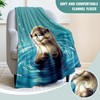 Jekeno Otter Gifts Blanket Cute Ocean Blue Water Ripples Throw