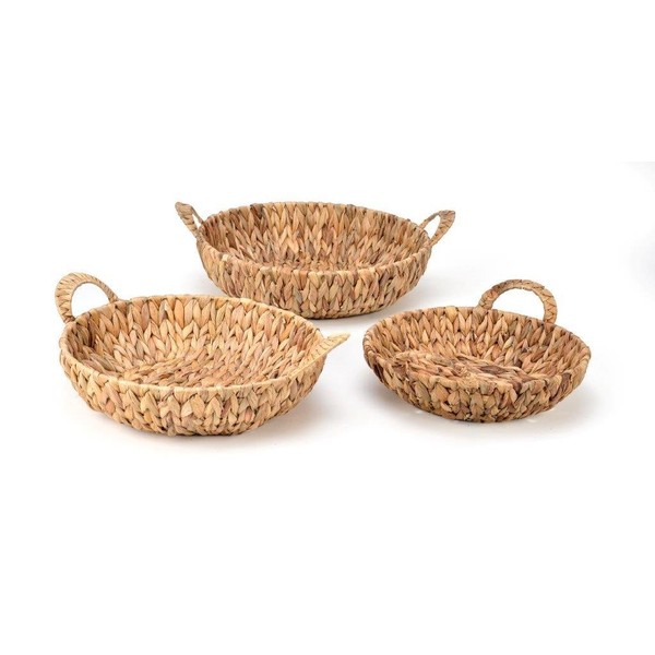 Trademark Innovations Set of 3 Round Hyacinth Baskets with Handles