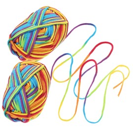 CORHAD 2pcs Vibrant Color Handcrafting Yarn Multi Function Knitting Crocheting Material for DIY Projects for Scarf Dolls Bags and Accessories