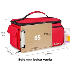 Mancro Bolsa de Primeros Auxilios Vacía, Botiquin de Emergencia Portátil con Múltiples Bolsillos y Organizador para Paramédicos, Viaje, Camping y Hogar, Rojo