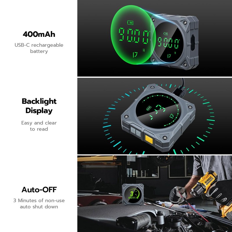 Wigearss Digital LCD Protractor, Inclinometer, Angle Finder with Four-Sided Magnet