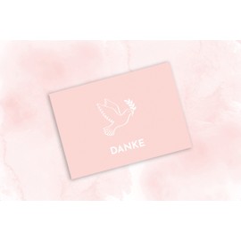 Friendly Fox Dove Thank You Cards, 12 Thank You Cards Dove, Folding Cards with Envelope in DIN A6 Format, Thank You Christening Confirmation Communion, Pink