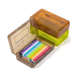 Mr. Pen- Clear Pencil Boxes, 3 Pack, Earthy Color, Snap-Tight Lid, Plastic Pencil Box Organizer, 7.9"x4.5"x2.4"