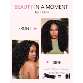 PHIPORNACI Raw Burmese Curly Human Hair Bundles 20 Inch 15A Double Weft Water Wave Bundles Human Hair with Spiral Ends 3C4A Quick Weave one Deals Human Hair Extensions for Black Women Natural Black