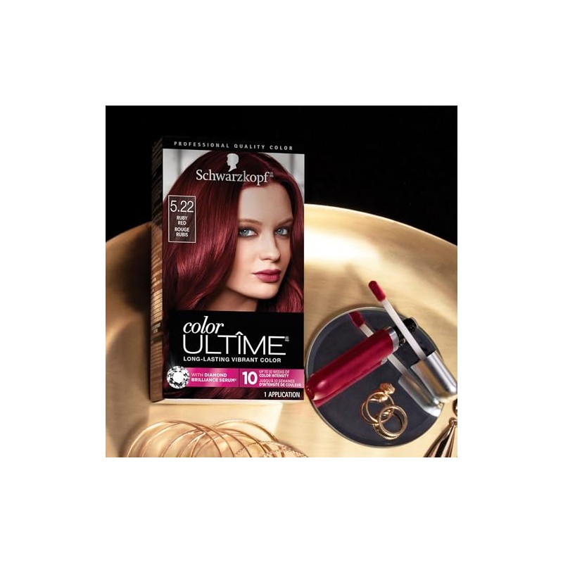 Schwarzkopf Color Ultime Hair Color Cream, 5.22 Ruby Red (Packaging