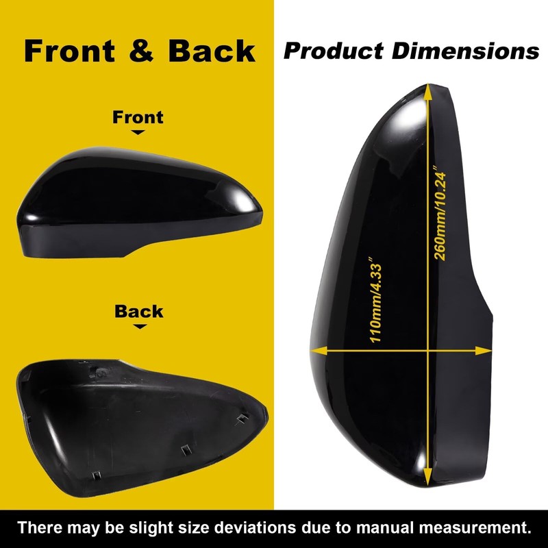 Goholy Car Door Side Rearview Mirror Cover Compatible With Ford