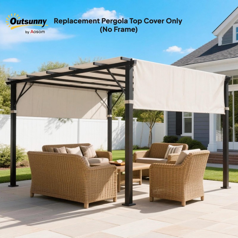 Outsunny 2 PCS 4 x 16ft Pergola Canopy Replacement, UV
