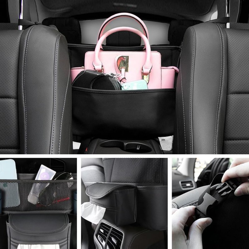 OtpOutopa Car Purse Holder Between Seats Car Organizer, Leather Large