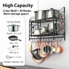 VyGrow 28 Inch Pot Rack Wall Mounted, 2 Tier Pots