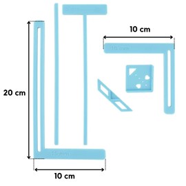 Kit de Reglas de Encuadernación, 6 piezas, Plantillas, Album de Recortes, Scrapbooking (Azul)