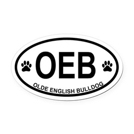 CafePress Olde English Bulldog Oval Car Magnet, Euro Oval Bumper Magnet