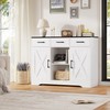 HOSTACK Modern Farmhouse Buffet Cabinet with Storage, Barn Doors Sideboard