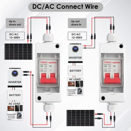 Mini Circuit Breaker, 20A 500V PV Disconnect Switch Solar Isolator, DC Disconnect Switch IP65 Waterproof Distribution Box, Solar Photovoltaic Switch with Cable & Connector