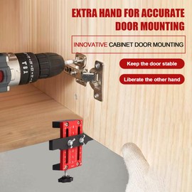 Temaowz Cabinet Door Installation Positioner Jig Aluminum Alloy Cabinet Hardware Adjustable Cabinet Door Mounting Jig Quick Edge Positioner Installing Frameless or Face Frame