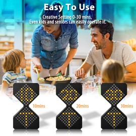 Digital Hourglass Timer for Kids, YEARBEIHAO 1-30 Minutes Sand Time Can Set Any Minute, A Sensory Toy for Relaxation, DIY Electronic Timer for Kitchen, Room Home Decor (Black)