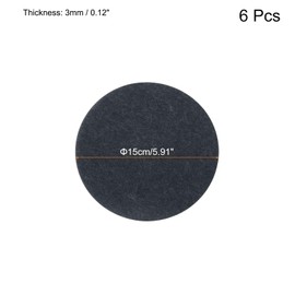 sourcing map Plant Coasters 6 Inch Reversible Absorbent Waterproof Round Felt Pad Mat, Grey 6 In1 Set