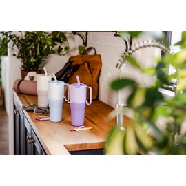 Klean Kanteen Rise Insulated Tumbler - Reusable Tumbler for Quick Hydration - Stainless Steel - Vacuum Insulation - Dishwasher-Safe - BPA-Free - Straw Lid - 26 oz - Brittany Blue