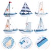 6 Pieces Sailing Boat Model Wooden Sailing Ship with Shell