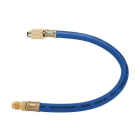 MEASUREMAN 3-1/8" AC Compound Gauge, Single Low Side Refrigeration Gauge for R410A, R22, R404A, R134a, 30inHg-500PSI with 12-Inch Blue Hose & 1/4" SAE Fitting