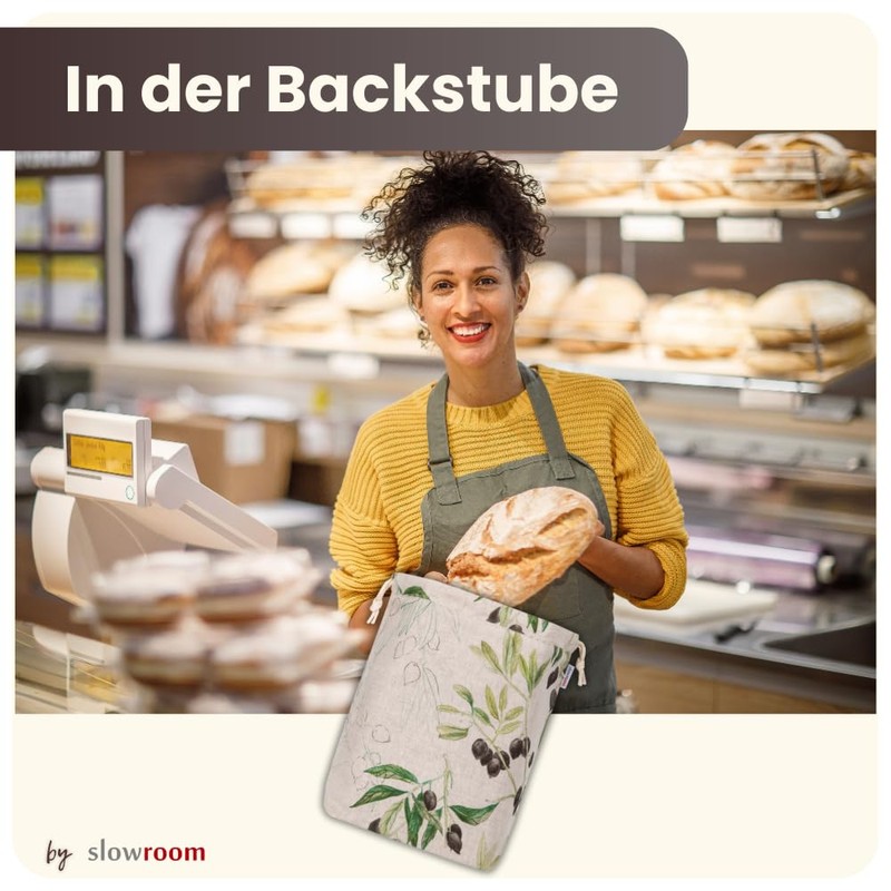 slowroom Bread Bag 30 x 34 cm and Bread Basket