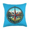 North Star Compass Rose Throw Pillow