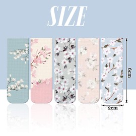 5 Pieces Magnetic Bookmarks Magnet Page Markers Bookmarks Assorted Elegant Book Markers Reading Supplies for Students Teachers Kids Adults, Floral